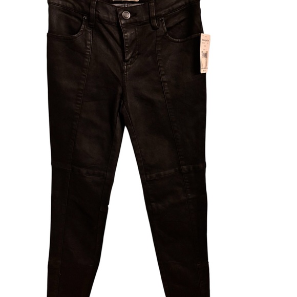 Free People NWT Black Coated Skinny Jeans Size 25 | Indie Sleaze Moto Style - Picture 7 of 7
